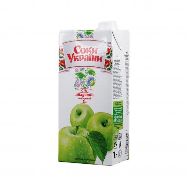 Сік яблучний освітлений Соки України 1л